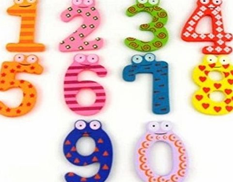 Domire Funky Fun Colorful Magnetic Numbers Wooden Fridge Magnets Kids Educational toys