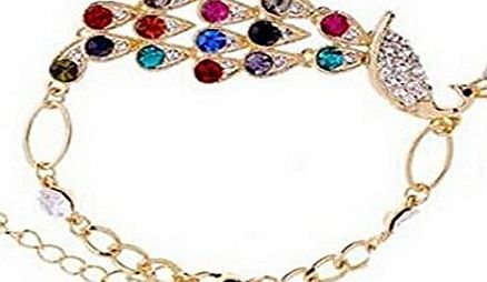 Domire Multi Vintage Colorful Crystal Peacock Bracelet Bangle anklet