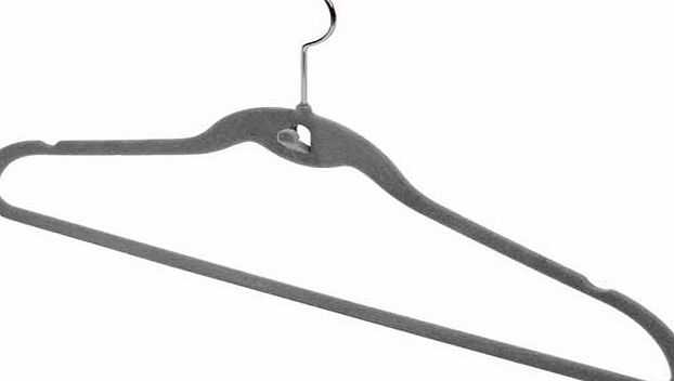 DomoPak 12 Piece Velvet Coat Hanger Set - Grey