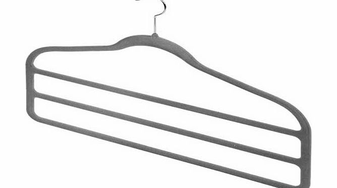 6 Piece Velvet Trouser Hanger Set - Grey
