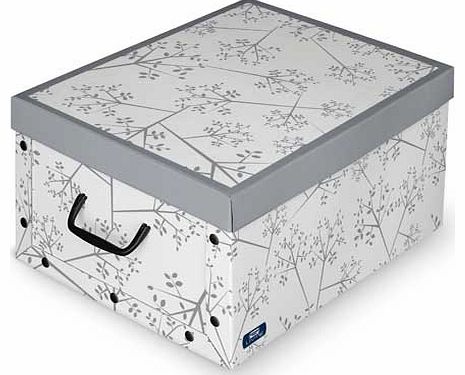 Domopak White Leaf Matching Cardboard Box with Handles