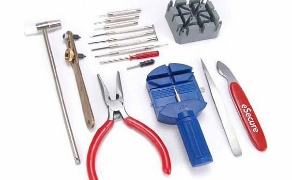Domu eSecure 16 Piece Watch Repair Tool Kit Set Pin amp; Back Remover