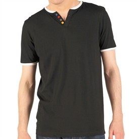 Done And Dusted Mens Samson Button T-Shirt Black