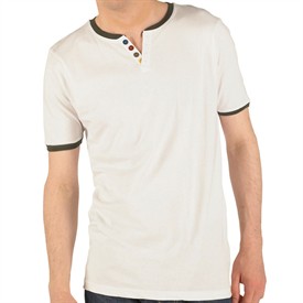 Done And Dusted Mens Samson Button T-Shirt White