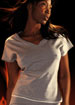 Donna Karan Intimates Spa Wear ruffle neck cotton Lycra t-shirt