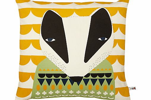 Donna Wilson Printed Badger Cushion, Yellow Multi