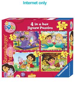 dora the Explorer - 4 in a Box Puzzles
