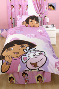 dora the Explorer and#39;Flowersand39; Duvet Cover and 54in Curtain Set