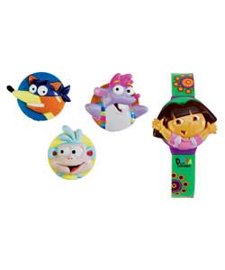 Dora The Explorer Gitls LCD Interchangeable Head Watch Set