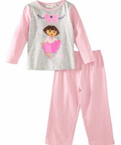 Dora the Explorer HM2044 Girls Pyjamas Light Grey Melange/Pink 5 Years