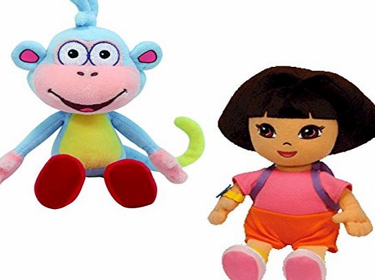 Dora the Explorer Ty Beanie Baby - Dora the Explorer and her Monkey Boots Plush Pair of Cuddly