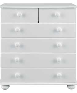 Dorchester 4 Wide 2 Narrow Drawer Chest - White
