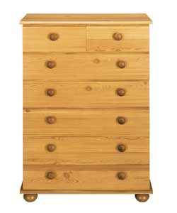 5 Wide 2 Narrow Drawer Chest - Pine