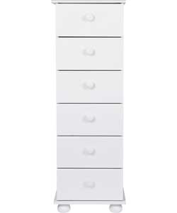 Dorchester 6 Drawer Tallboy - White