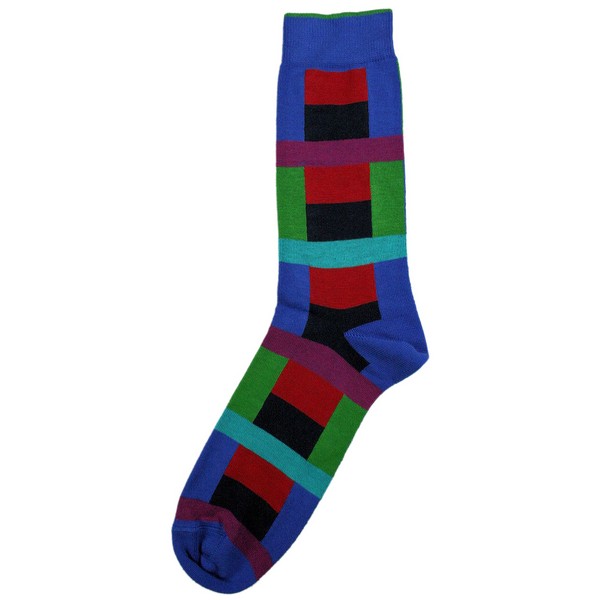 Blue Square Sock by