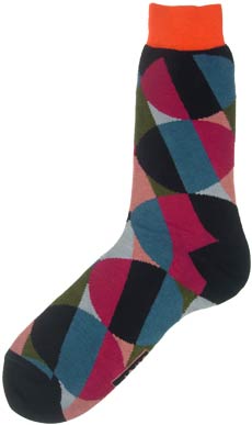 Multi Colour Circle Stripe Socks by