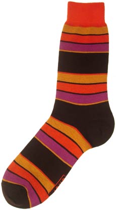 Dore Dore Yellow/Purple Triple Stripe Socks by