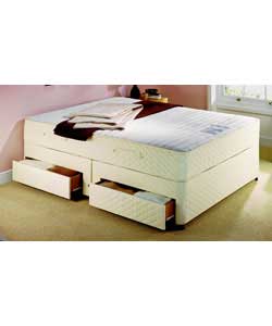 Maxistore 5ft Divan with No-Turn Mattress - 4 Drawers
