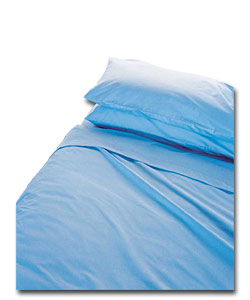 Percale Collection King Size Fitted Sheet-Cornflower.