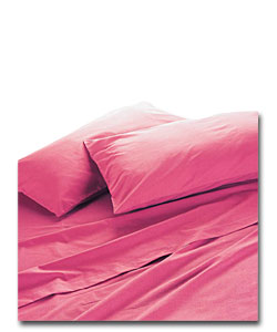 Percale Collection King Size Flat Sheet - Claret.