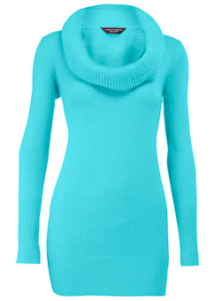 Dorothy Perkins Aqua cowl neck jumper