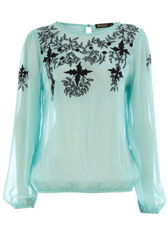 Aqua embellished blouse DP51000890