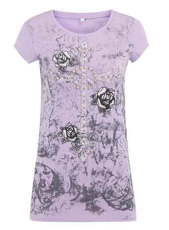 Dorothy Perkins B-Soul lavender cross t-shirt DP12147770