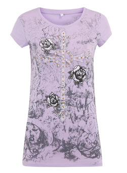 Dorothy Perkins B-Soul lavender cross t-shirt