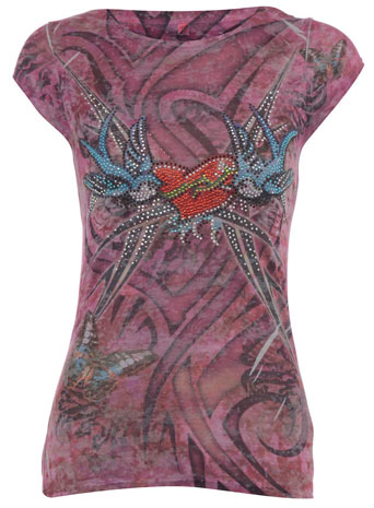 Dorothy Perkins B Soul pink lovebird t-shirt