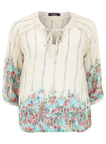 Dorothy Perkins Beige floral kaftan blouse DP61800003