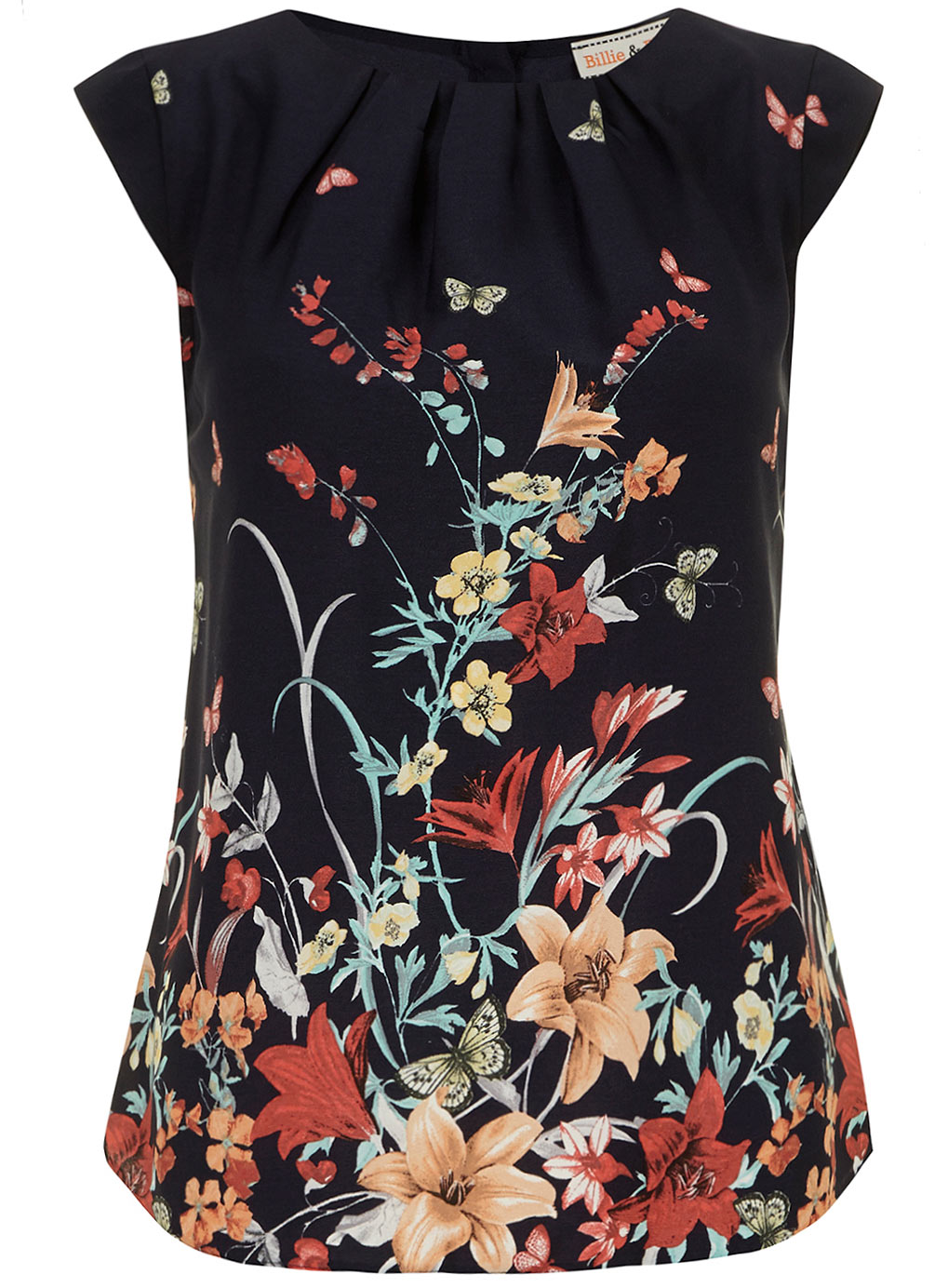 Dorothy Perkins Billie and Blossom Navy butterfly blouse 12273530