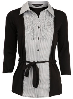 Dorothy Perkins Black 2in1 stripe cardigan