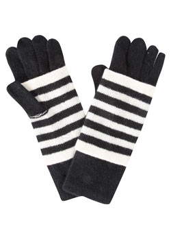 Black and cream 2 in 1 gloves