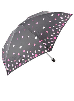 Dorothy Perkins Black and pink heart umbrella