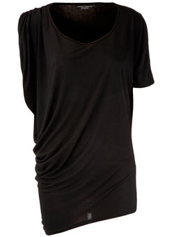 Dorothy Perkins Black asymmetric sleeve top