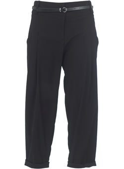 Dorothy Perkins Black belt peg leg trousers