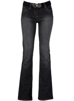 Dorothy Perkins Black belted bootcut jeans