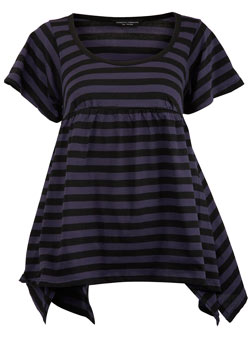 Dorothy Perkins Black/bilberry square hem top