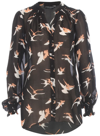 Dorothy Perkins Black bird print blouse DP05202901