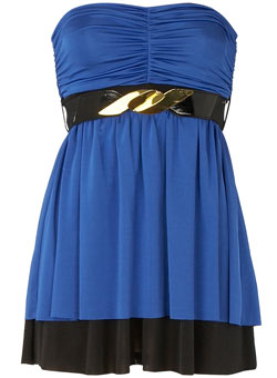 Dorothy Perkins Black/blue belted top