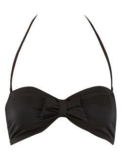 Dorothy Perkins Black bow bandeau bikini top