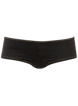 Dorothy Perkins Black boy shorts with gold stitching