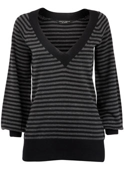 Black/charcoal stripe jumper