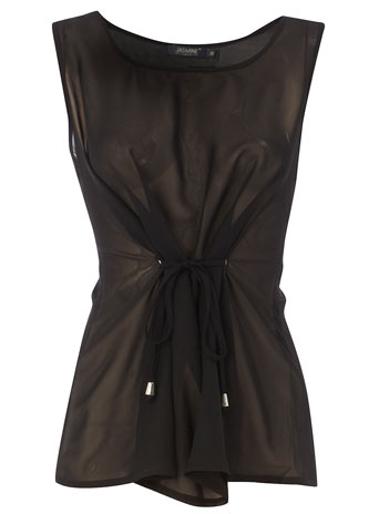 Dorothy Perkins Black chiffon vest blouse DP80000329