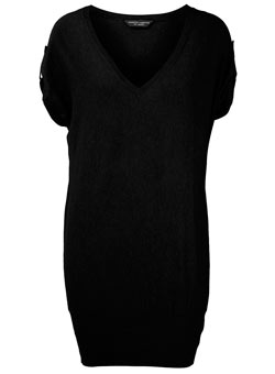 Black cotton v-neck tabard