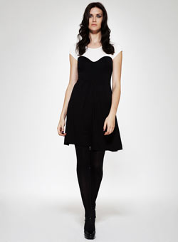 Dorothy Perkins Black/cream 2 in1 jersey dress