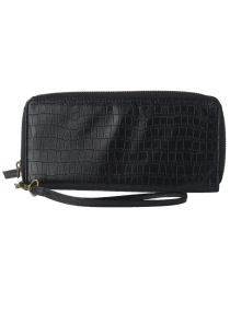 Dorothy Perkins Black croc zip around purse