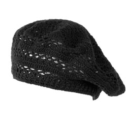 Dorothy Perkins Black crochet slouchy beret