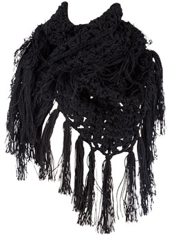 Black crochet triangle scarf