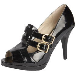 Dorothy Perkins Black double buckle shoes